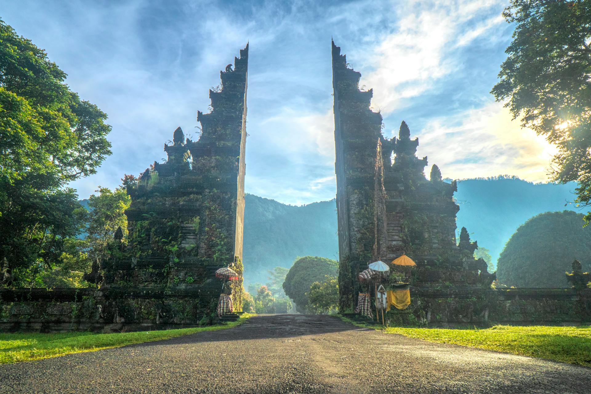 Experience the magical sea temple glowing in golden light
