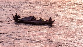 Chiang Khong Boat on Mekong River