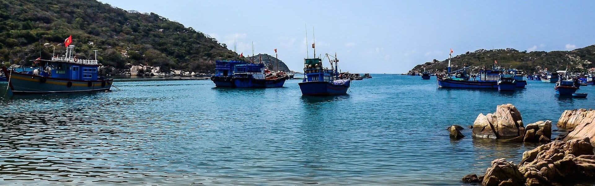 Fishing Boat on the Ocean in Ninh Thuan