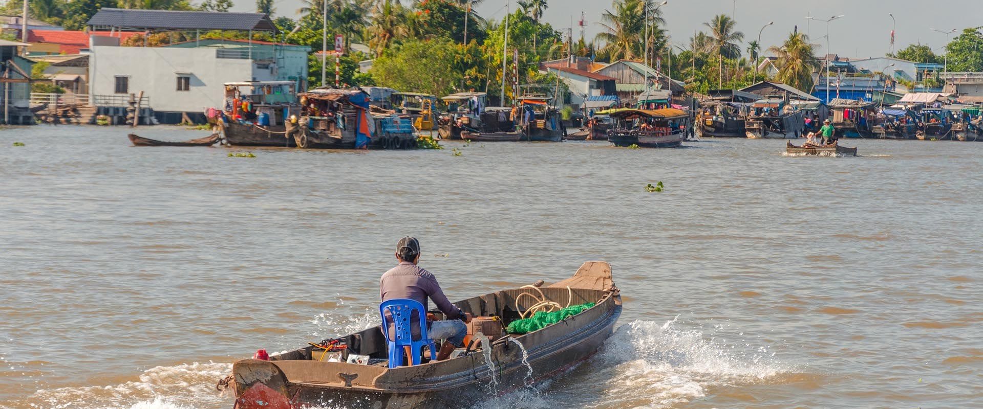 Boating on Mekong River, An Giang near Cambodia