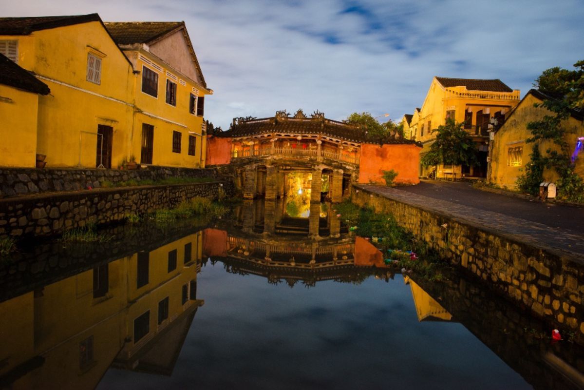 Japanese Covered Bridge or Pagoda Bridge in Hoi An Ancient Town