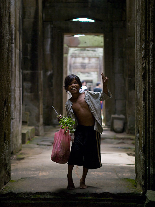 Local Khmer girl at Angkor Temples, Siem Reap