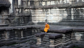 Buddhist at Angkor Temples, Siem Reap, Cambodia