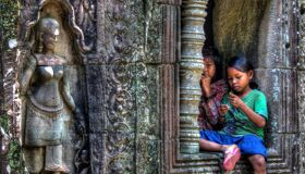 Children at Angkor Complex, Siem Reap, Cambodia
