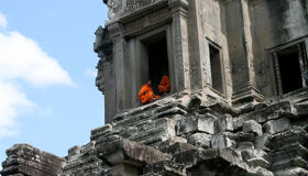 Buddhist Monks at Angkor Complex, Cambodia