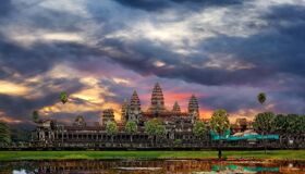 Sunrise on Angkor Wat Temple, Siem Reap, Cambodia to warmly welcome Spanish travelers