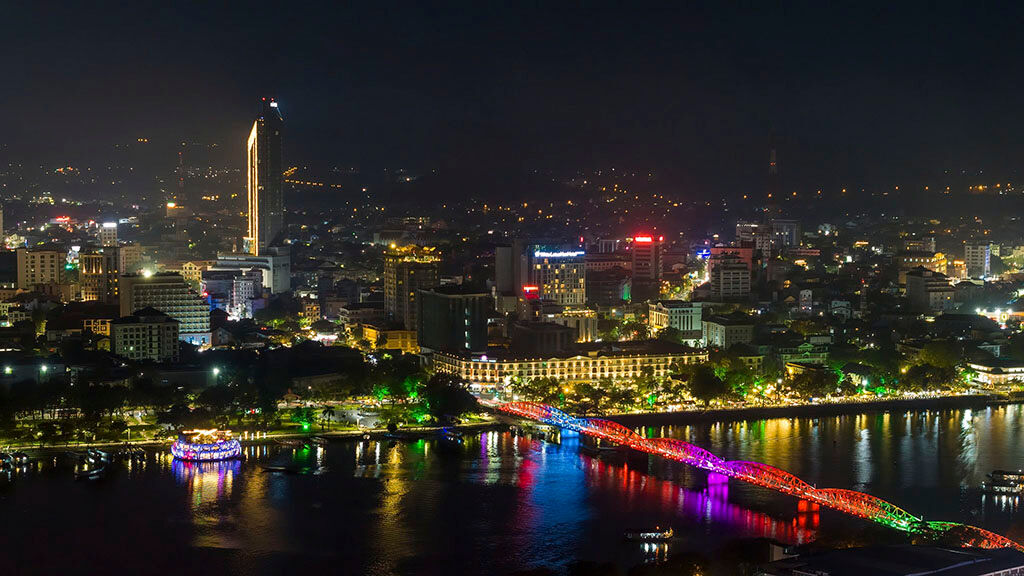 Capture the illuminated beauty of Hue’s iconic bridges