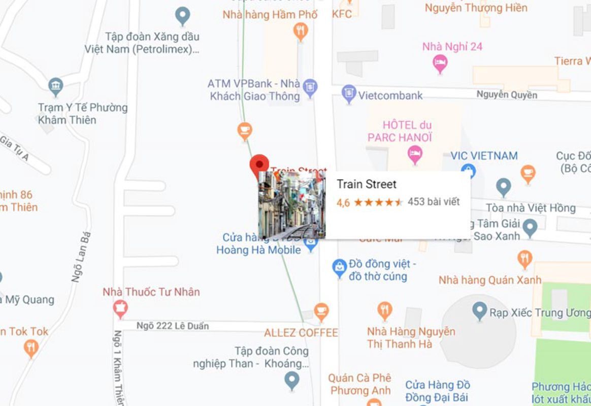 Hanoi Train Street map