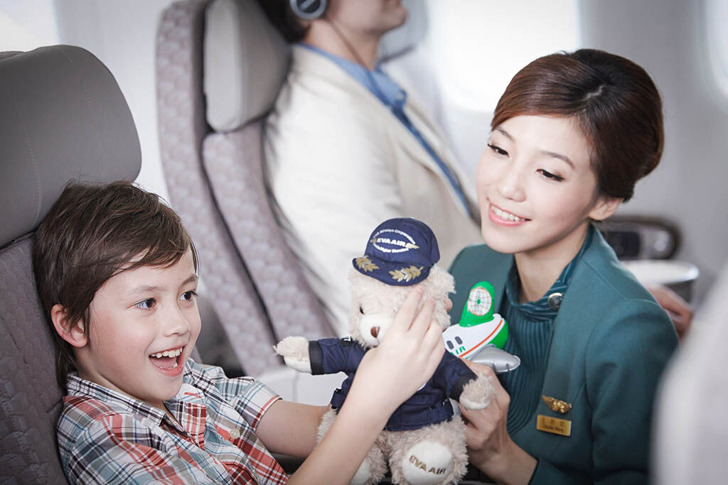Airline-EVA Airways ready to takeoff from San Francisco to Bali
