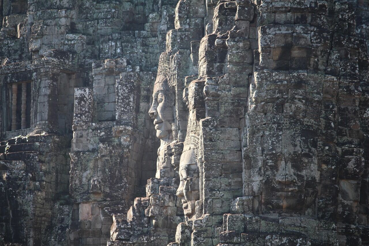 Marvel at the enigmatic stone faces of Bayon Temple