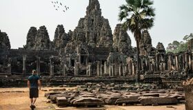 Angkor Thom with birds on the