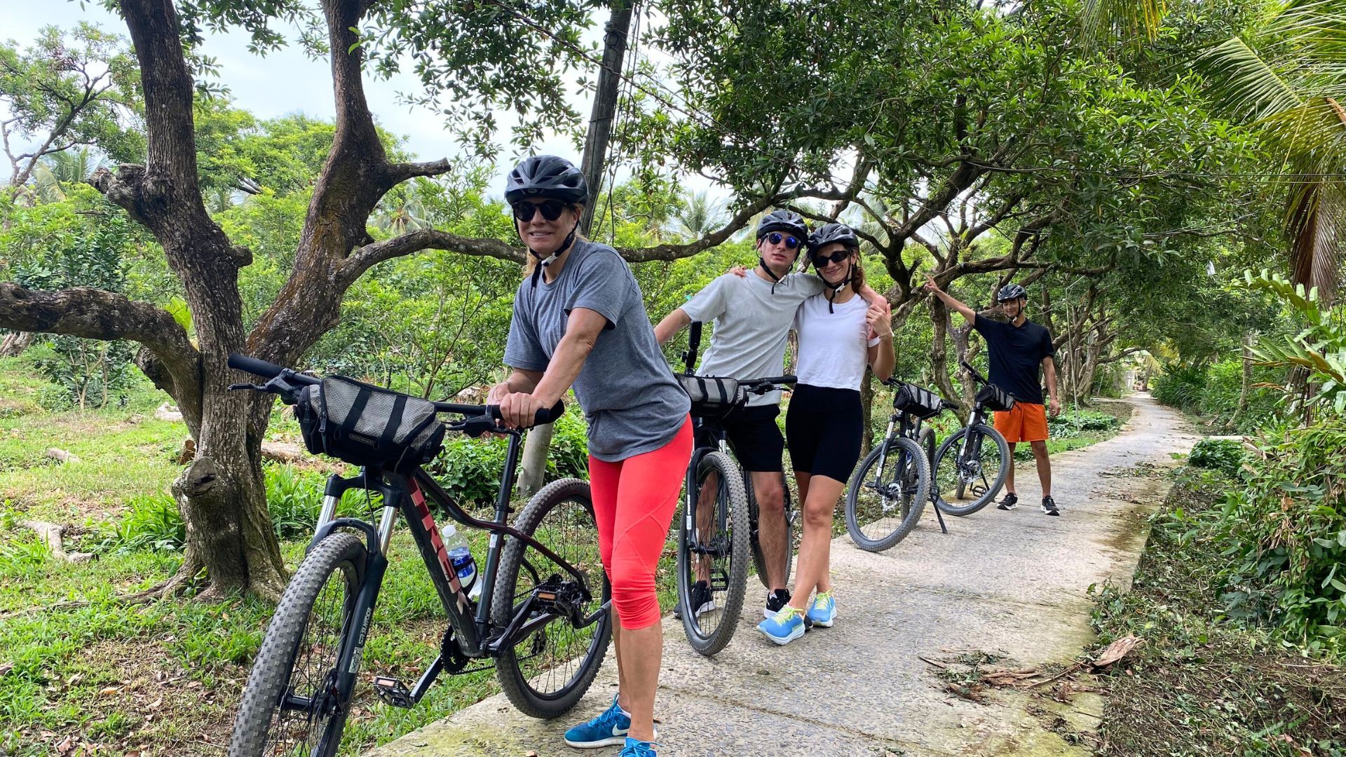 Cycling in Mekong River