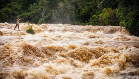 Don Khong Island haevy waterfalls