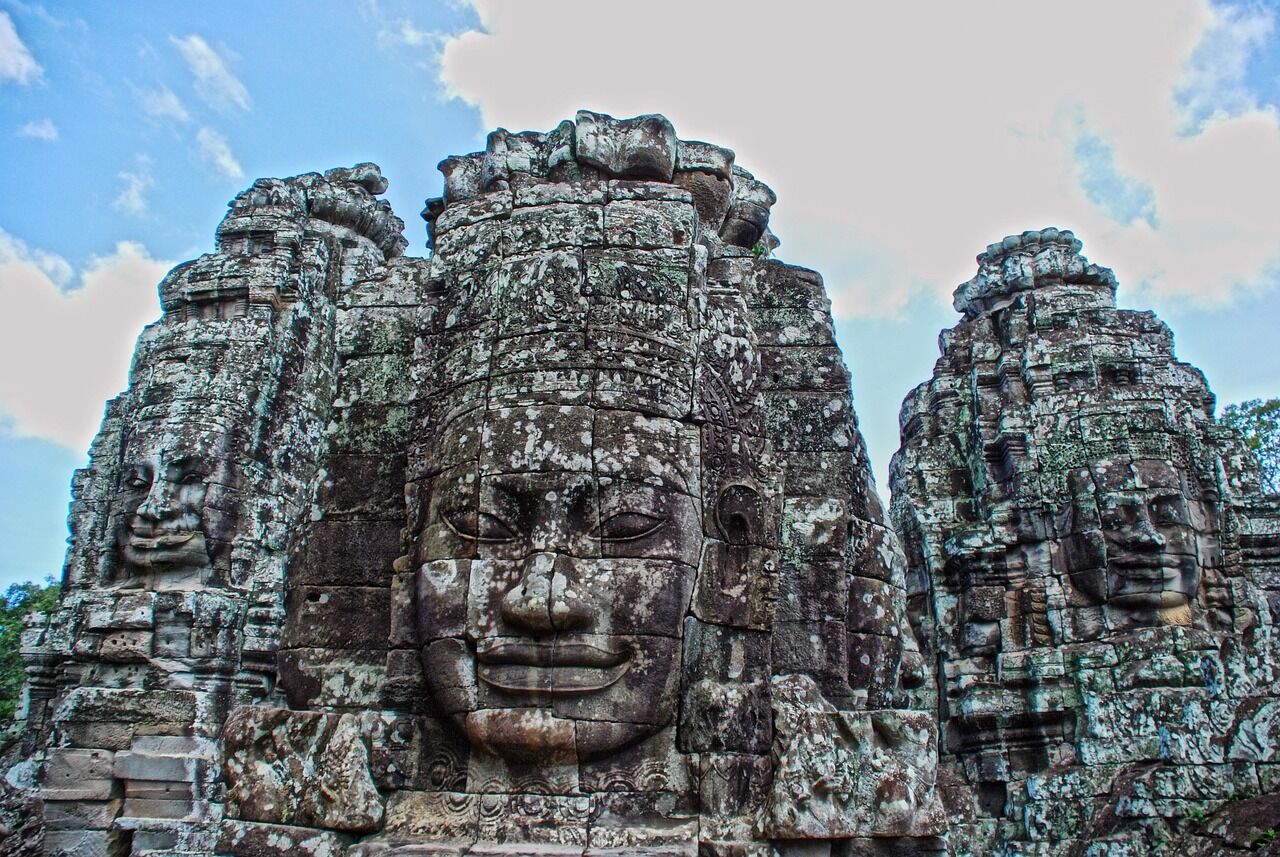 Marvel at the serene stone faces of Bayon