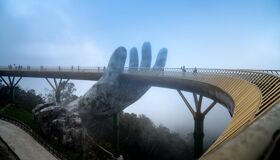 Golden Hands Bridge in Ba Na Hills, Da Nang City