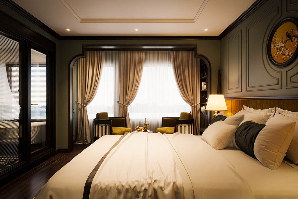 Feel the magic of Halong Bay from the comfort of your private cabin