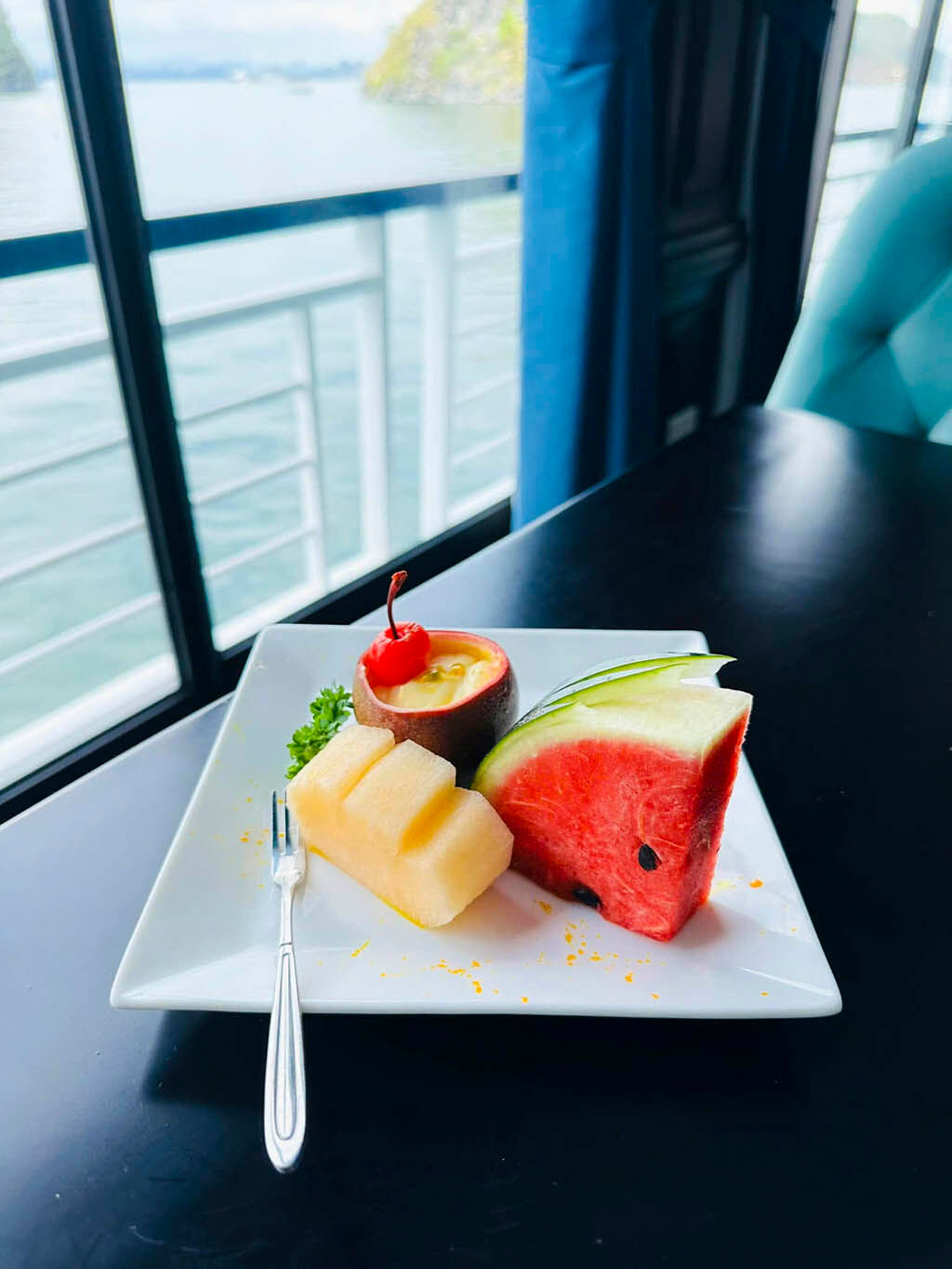 Savor gourmet dining with panoramic views of Halong Bay