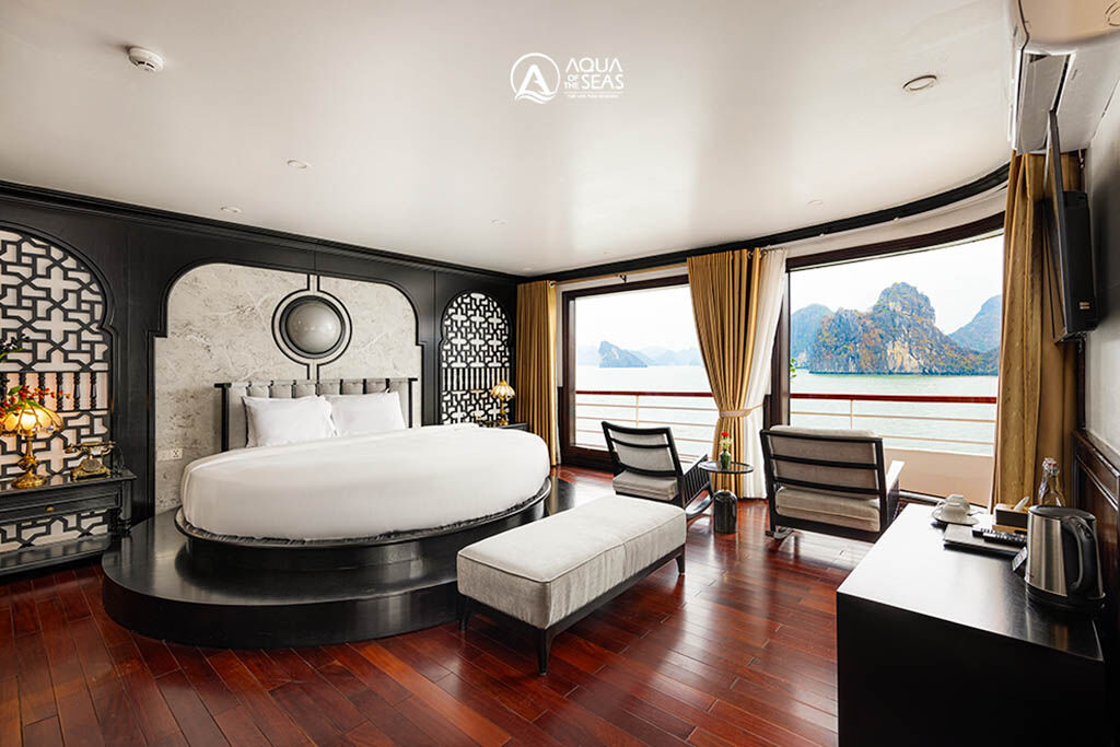 Wake up to breathtaking bay views and peaceful mornings aboard  Aqua of the Seas