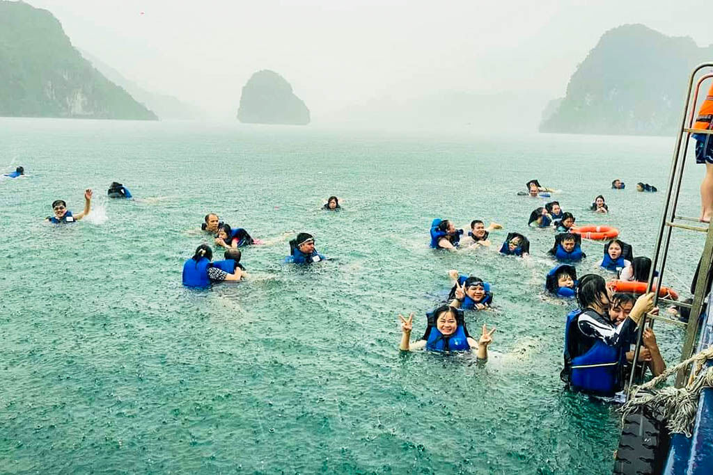 Swim in refreshing waters and embrace the beauty of Vietnam’s legendary bay