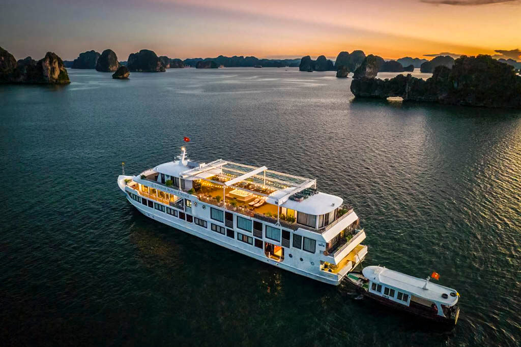 Enjoy peaceful mornings and breathtaking scenery during your Halong Bay cruise