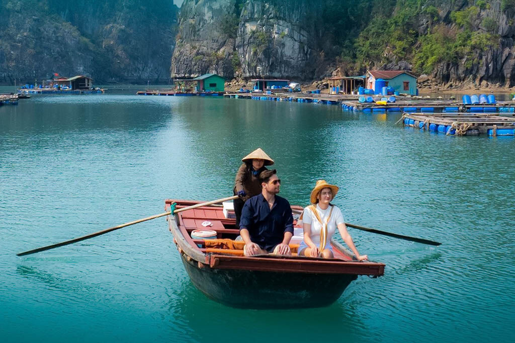 Explore floating villages and limestone cliffs on a Halong Bay cruise