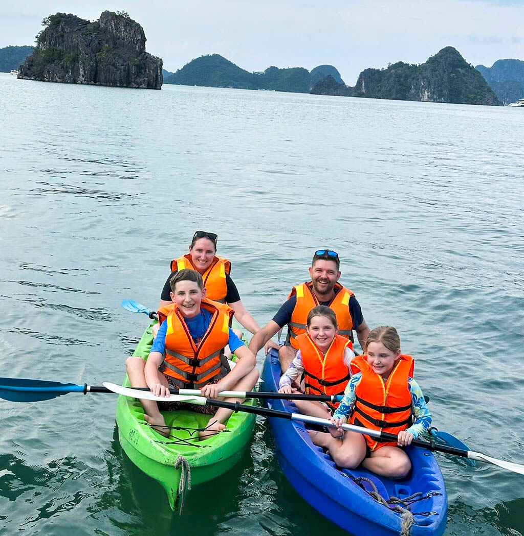 Paddle through emerald waters surrounded by nature