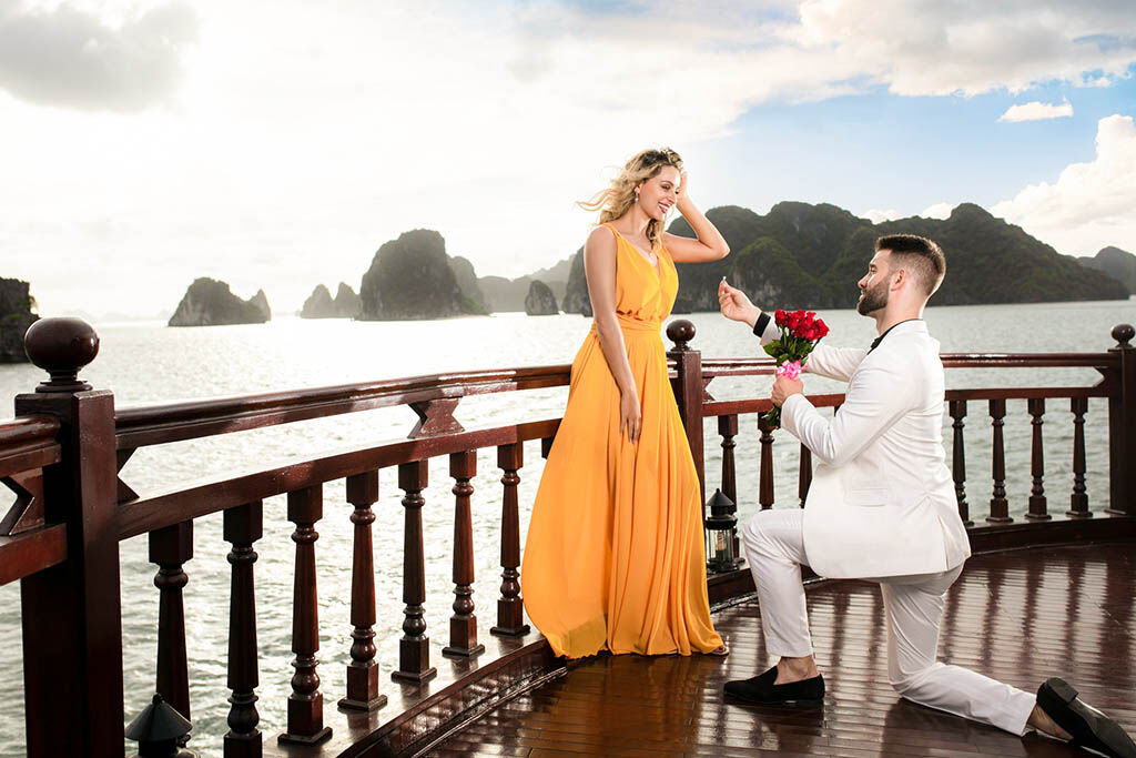 A love story unfolds where sky meets sea