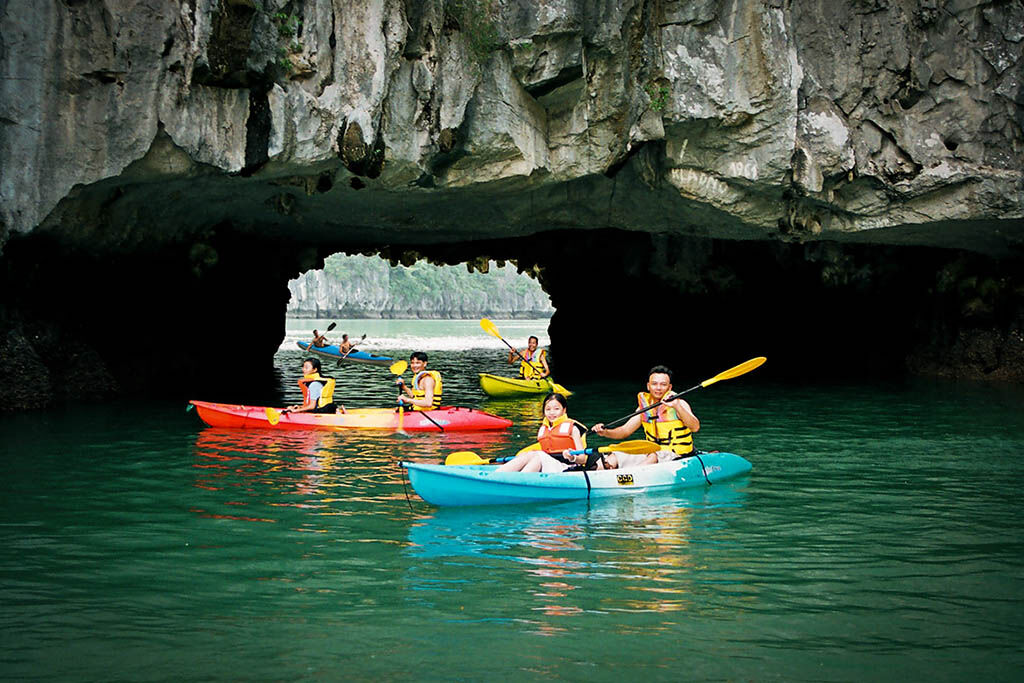 Paddle through emerald waters