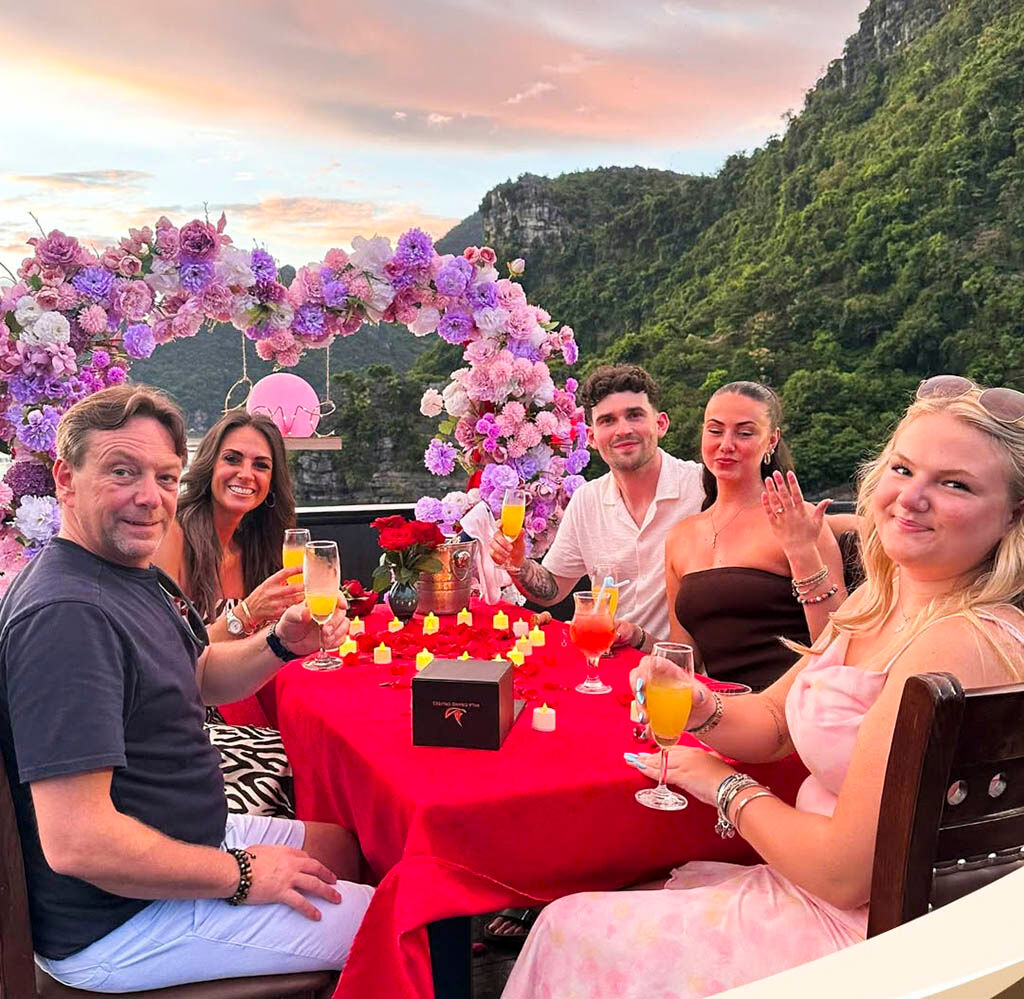 Smiles and connection during a shared cruise journey