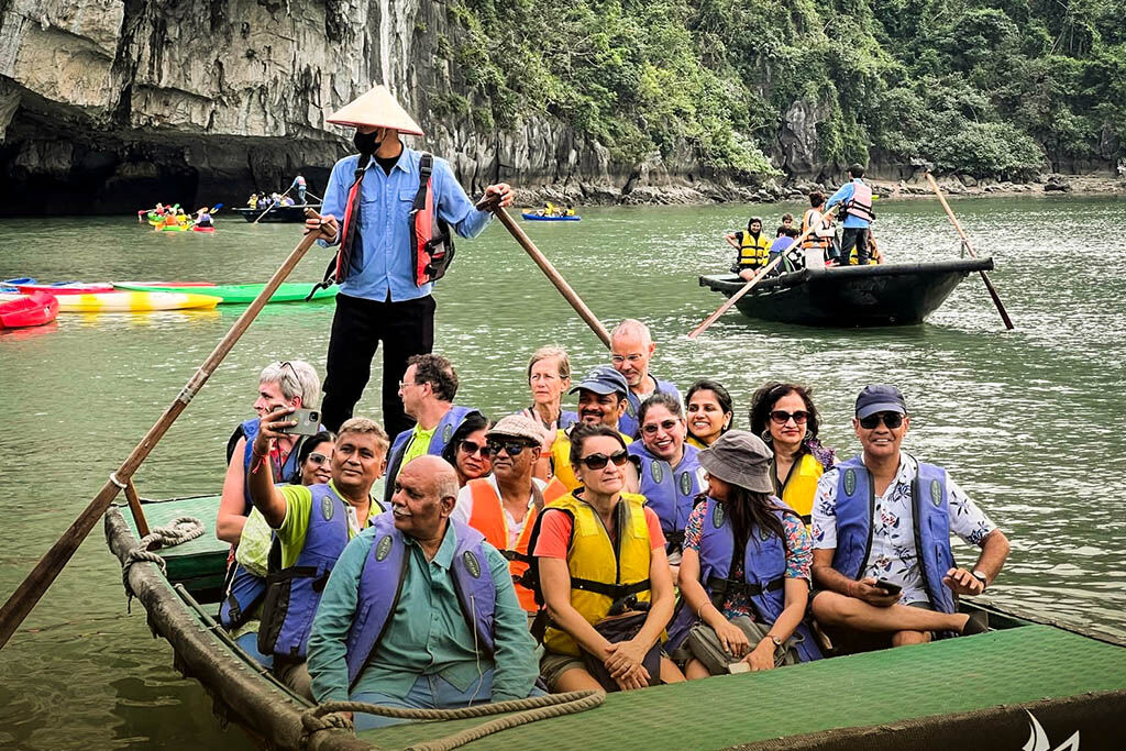 Paddle through hidden lagoons on a scenic Halong Bay kayaking adventure