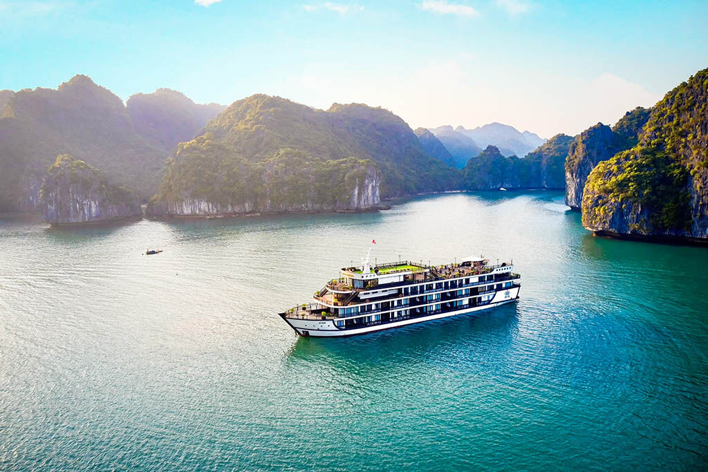 Explore Halong Bay’s majestic limestone islands and dramatic landscapes