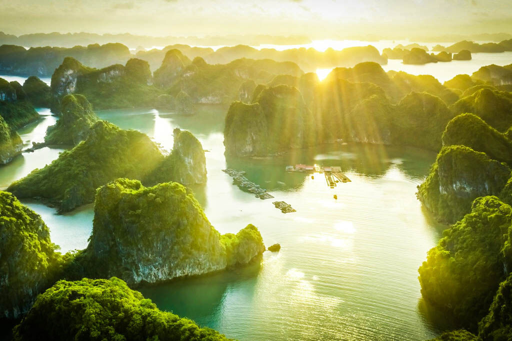 Begin your exploration with Halong Bay’s mystical ambiance