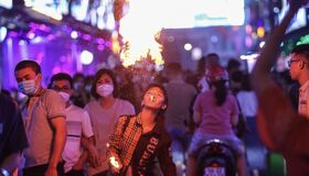 Ho Chi Minh Bui Vien Street at night