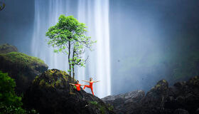 Hue-Hue-Practicing Yoga