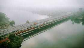 Misty Railway passing Hue Imperial City