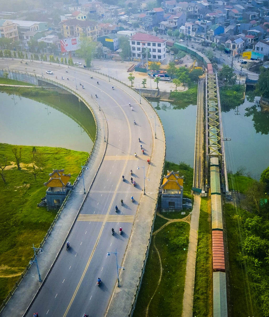 Railway passing Hue Imperial City