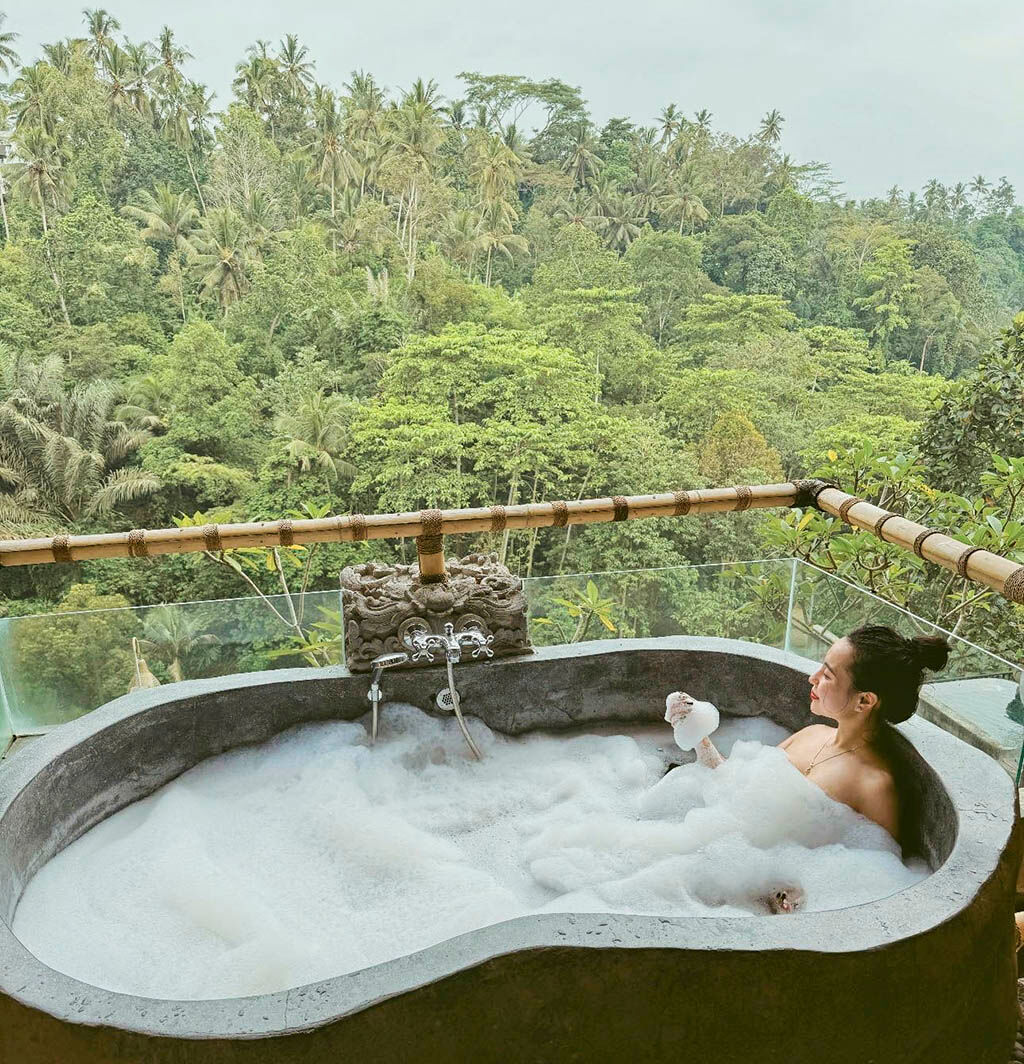 Admire Bali’s iconic emerald green rice paddies
