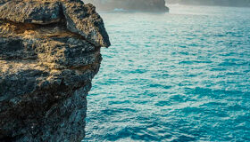 Indonesia-Bali Rock and Ocean