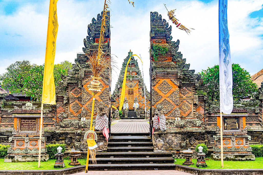 Witness the magical sea temple against a golden sky