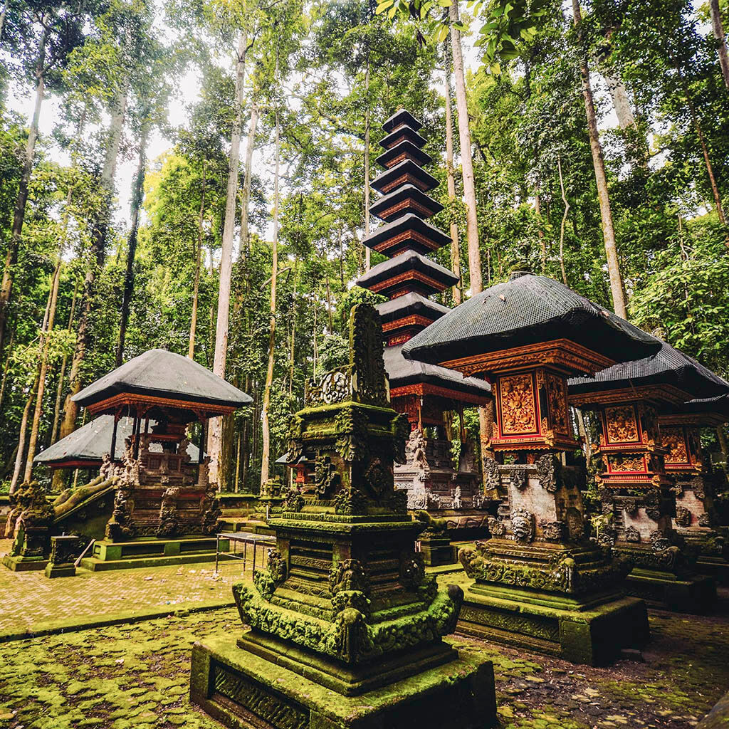 Witness the magical sea temple against a golden sky