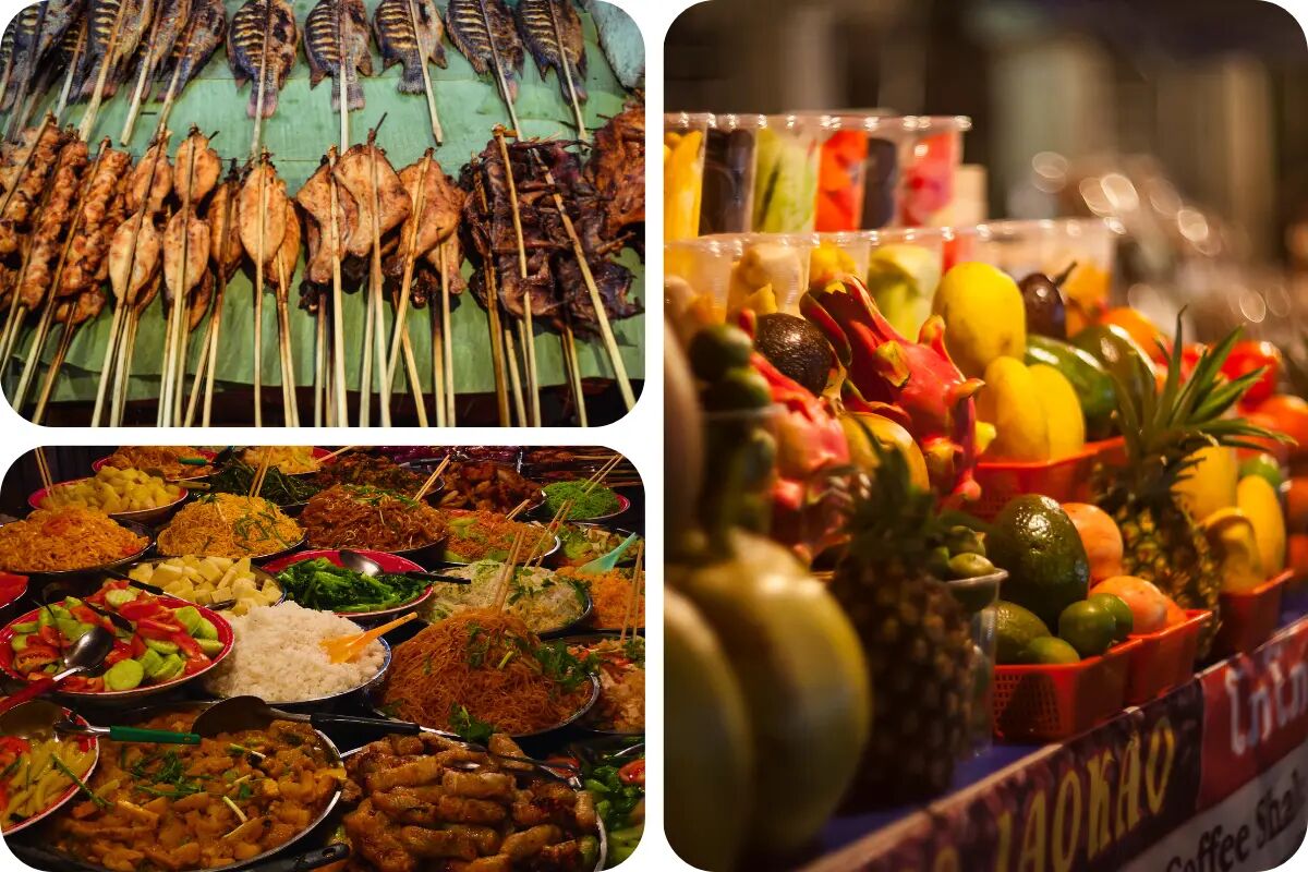 Browse vibrant handicrafts and local delicacies