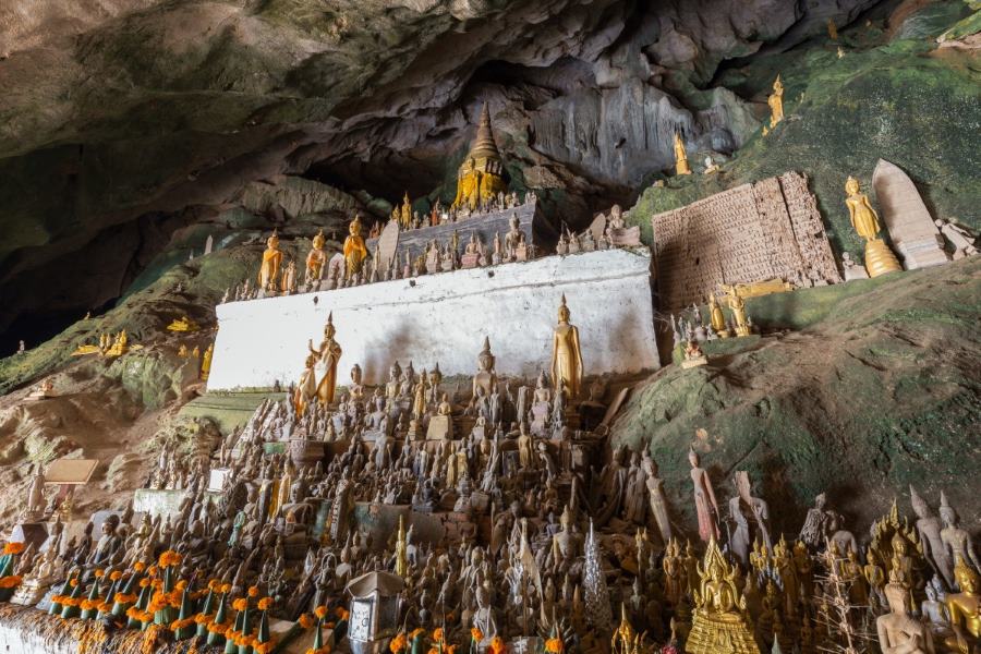 Discover sacred caves along calm Mekong trails