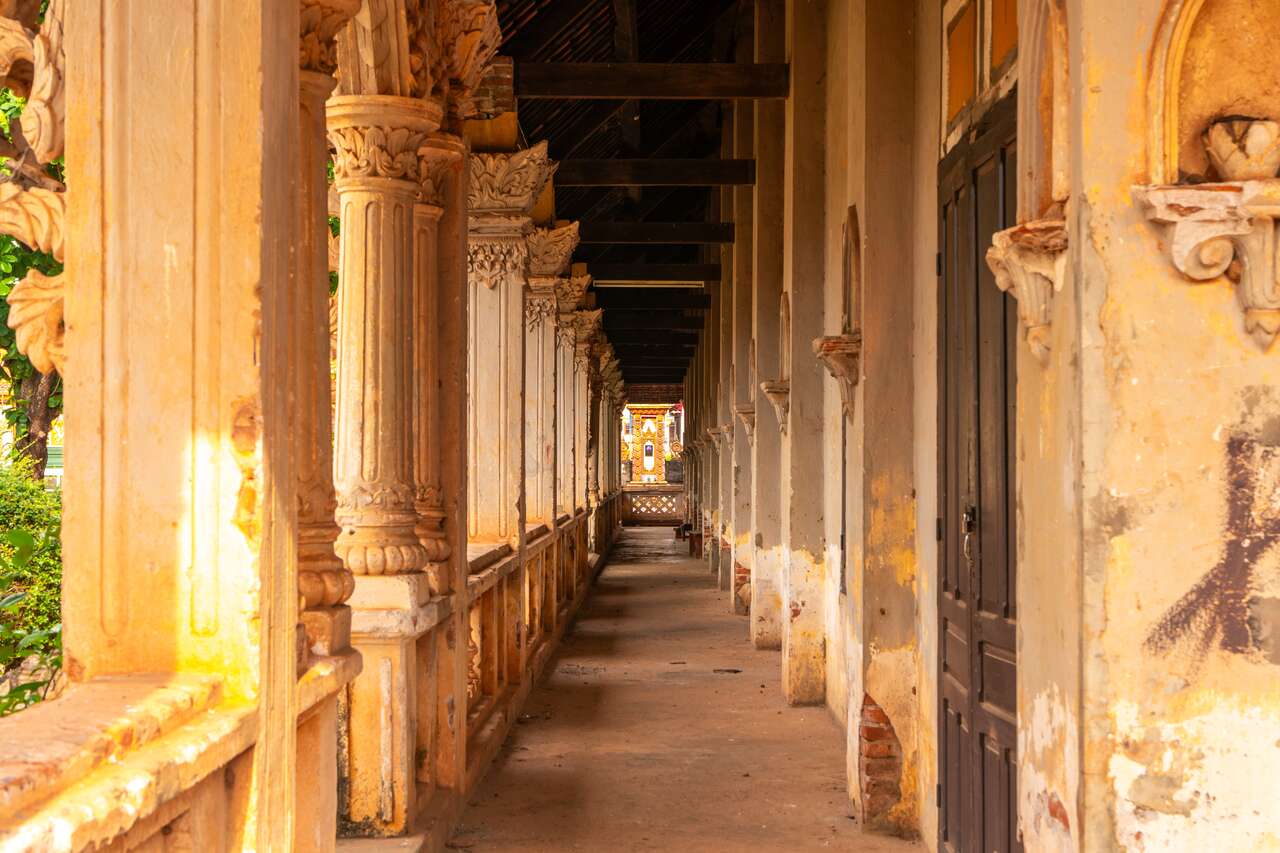 Pakse Ancient Pillars at Temple