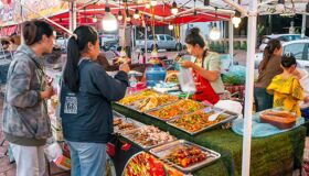 Pakse Food Stalls at local market
