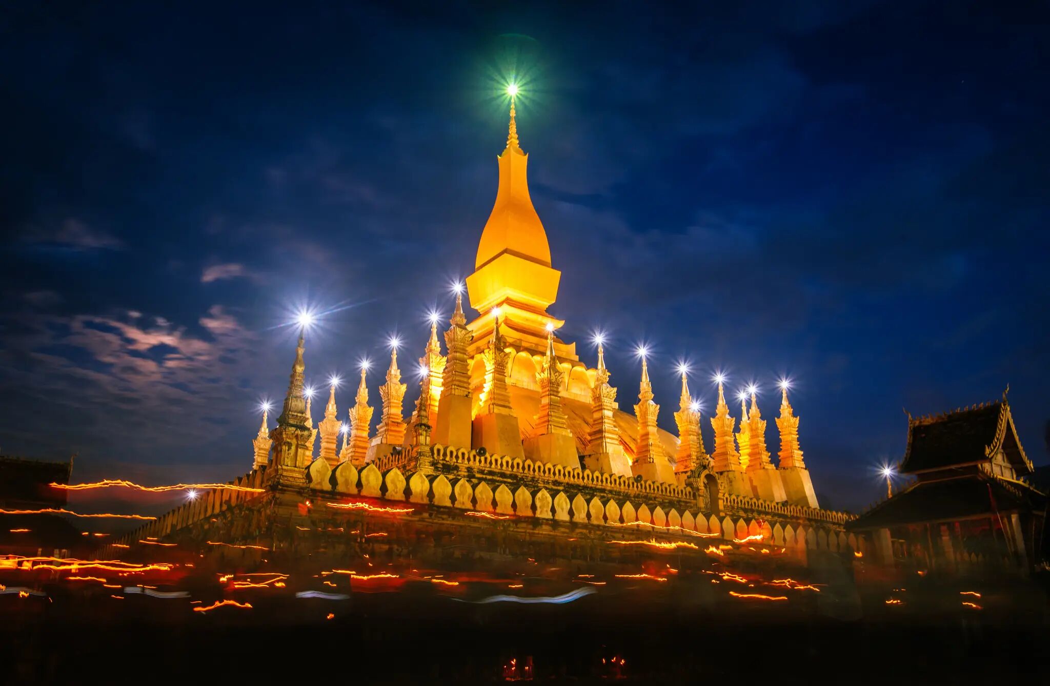 Marvel at Laos’s most sacred golden landmark