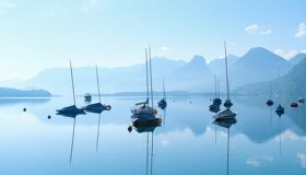 River and Boats in Laos