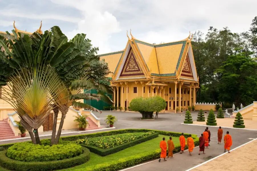 Admire the stunning architecture and silver pagoda at Cambodia’s Royal Palace