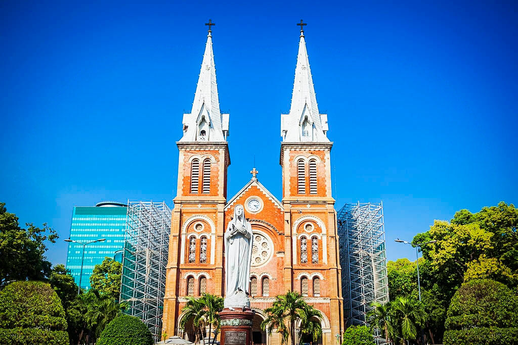 Admire the iconic French colonial architecture