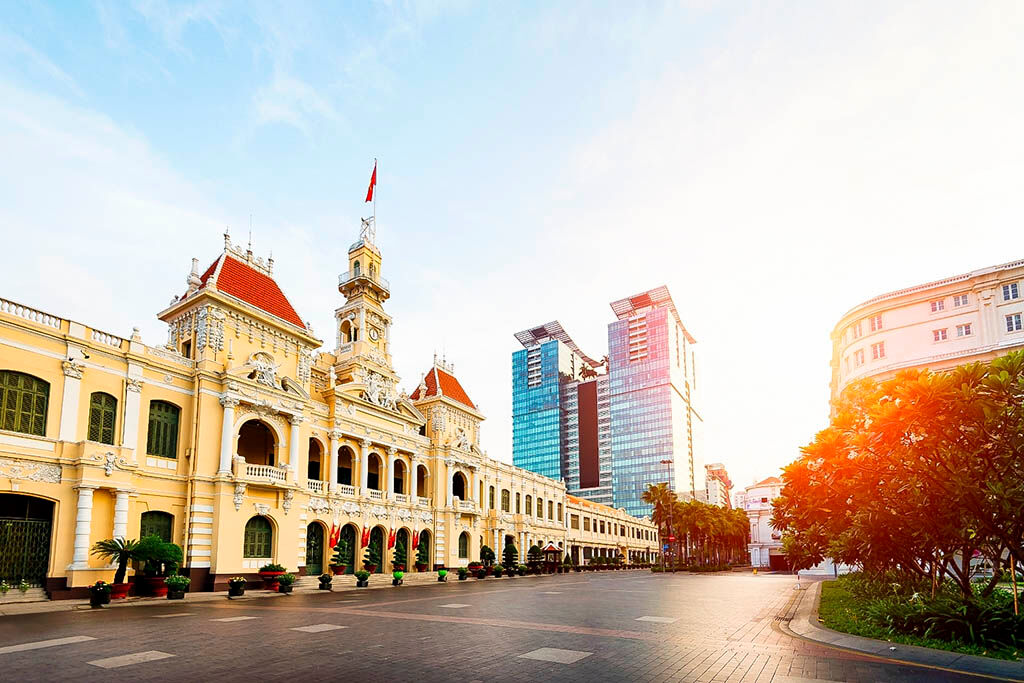 Saigon-HCMC Downtown under sunrise