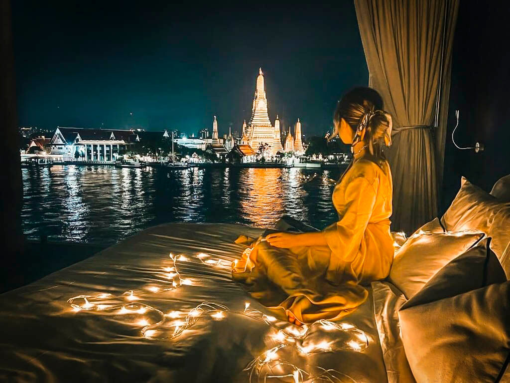 Immerse in the spiritual glow of the Temple of Dawn
